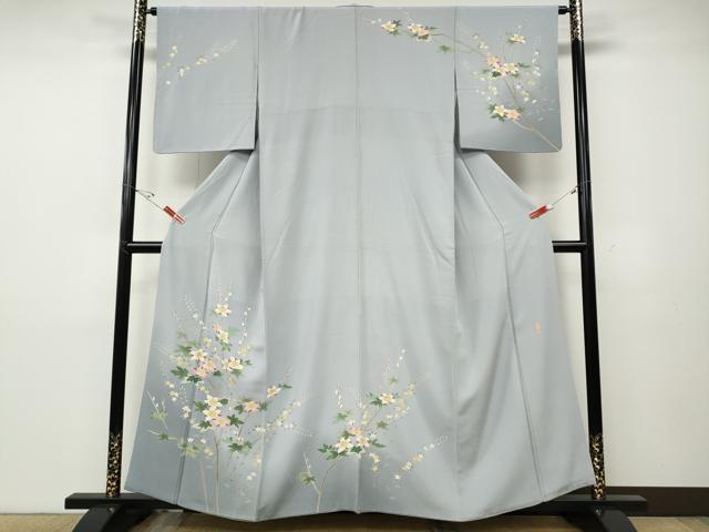 平和屋着物●本加賀友禅作家 藤村建雄 訪問着 枝花文 正絹 逸品 CABD7496ut