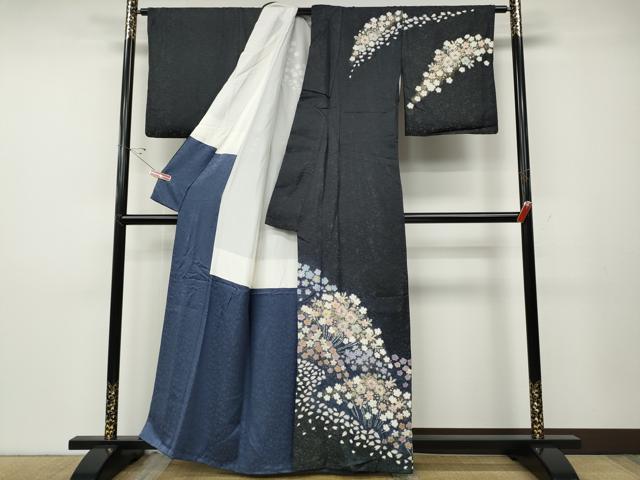 平和屋着物●越後十日町の一流染匠 桐屋・翠山工房 徳永憲峯 訪問着 辻が花 絞り 暈し染め 金通し地 正絹 逸品 CABD7501ut