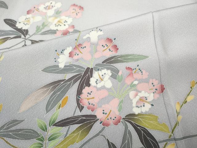 平和屋着物●色留訪問着 友禅 作家物 枝花文 正絹 逸品 CABD7504ut