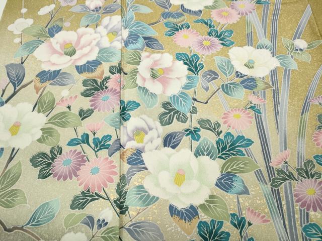 平和屋着物●訪問着 草花文 暈し染め 金彩 正絹 逸品 CABD7506ut