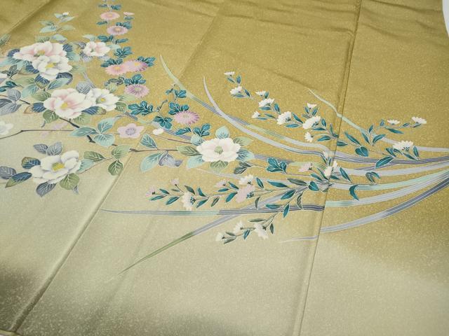 平和屋着物●訪問着 草花文 暈し染め 金彩 正絹 逸品 CABD7506ut