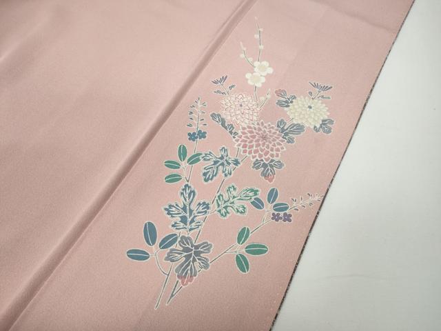 平和屋着物●訪問着 流水草花文 たたき染め 金銀彩 正絹 逸品 CABD7508ut