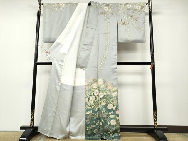 平和屋着物●訪問着 辻が花 絞り 暈し染め 金通し地 やまと誂製 正絹 逸品 CABD7509ut