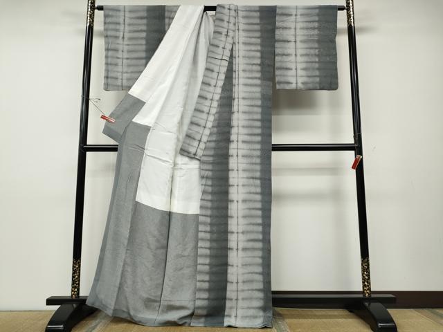 平和屋着物●上質な小紋 横段吉祥花文 鬼しぼ縮緬 正絹 逸品 CABD7513ut