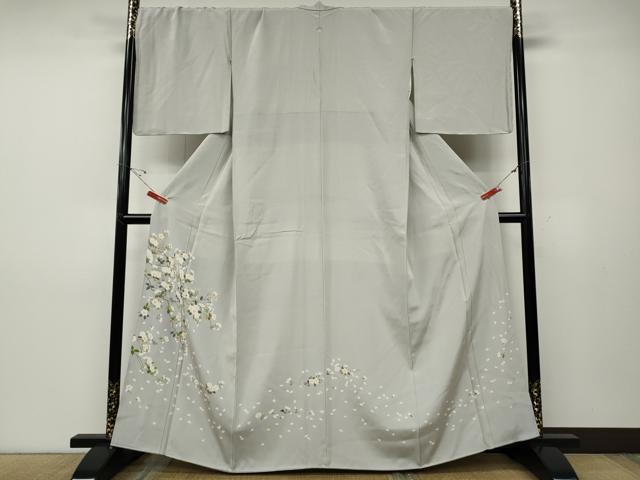 平和屋着物●訪問着 友禅 枝桜文 正絹 逸品 CABD7517ut