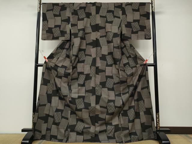 平和屋着物●本場大島紬 9マルキ 吉祥色紙重ね文 ロング丈 正絹 逸品 未使用 CABD7518ut