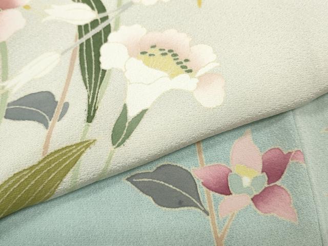 平和屋着物●訪問着 作家物 枝花文 暈し染め 正絹 逸品 CABD7524ut