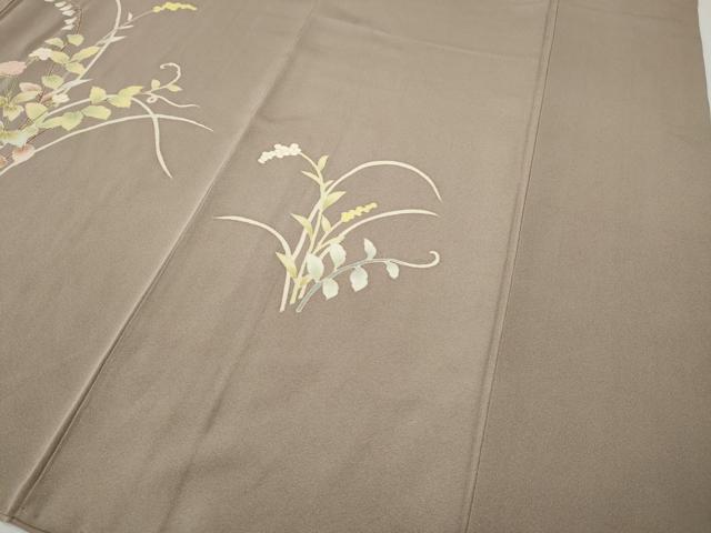 平和屋着物●訪問着 友禅 草花文 正絹 逸品 CABD7540ut