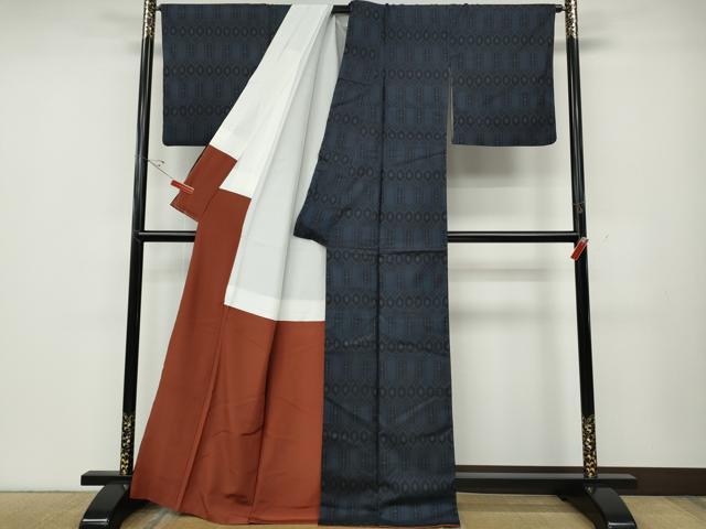 平和屋着物●本場大島紬 吉祥文 割込み絣 正絹 逸品 CABD7555ut