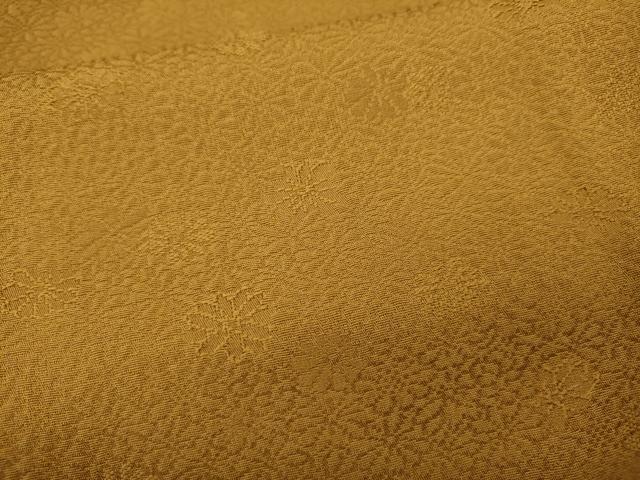 平和屋着物●上質な色無地 舞花地紋 狐色 正絹 逸品 CABD7556ut
