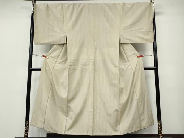 平和屋着物●男性 紬 縞 キングサイズ 正絹 逸品 CABD7559ut