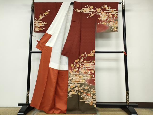 平和屋着物●訪問着 駒刺繍 雪輪宝尽くし花文 暈し染め 金彩 正絹 逸品 CABD7561ut