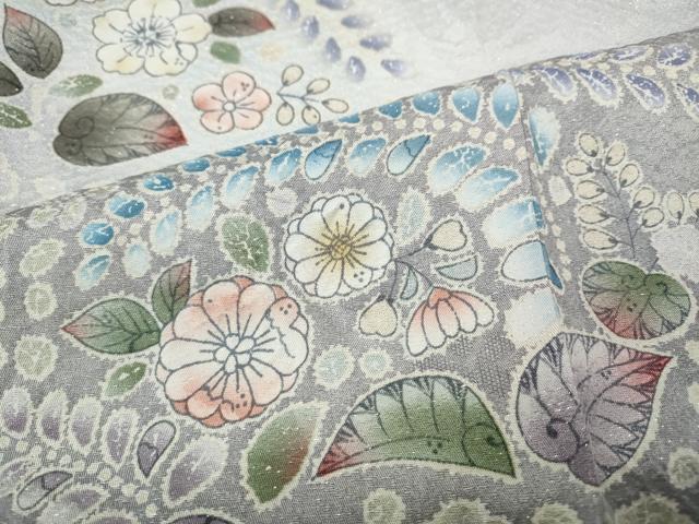 平和屋着物●訪問着 辻が花 絞り 暈し染め 銀通し地 正絹 逸品 CABD7563ut