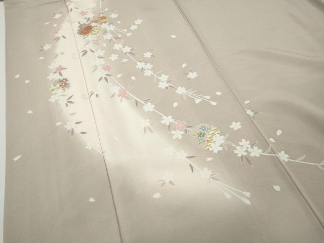 平和屋着物●訪問着 駒刺繍 雪輪花文 暈し染め 鈴乃屋扱い 正絹 逸品 CABD7579ut