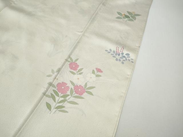 平和屋着物●訪問着 刺繍 立波草花文 銀彩 正絹 逸品 CABD7580ut