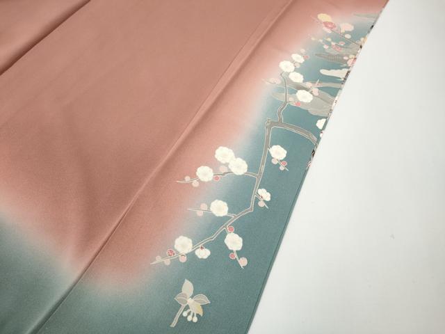 平和屋着物●訪問着 友禅 作家物 松梅文 暈し染め ロング丈 正絹 逸品 CABD7584ut