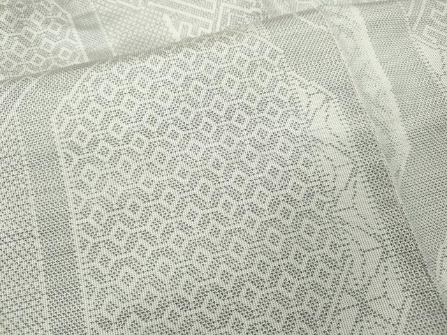 平和屋着物●本場大島紬 白大島 9マルキ 吉祥文 正絹 逸品 CABD7596ut