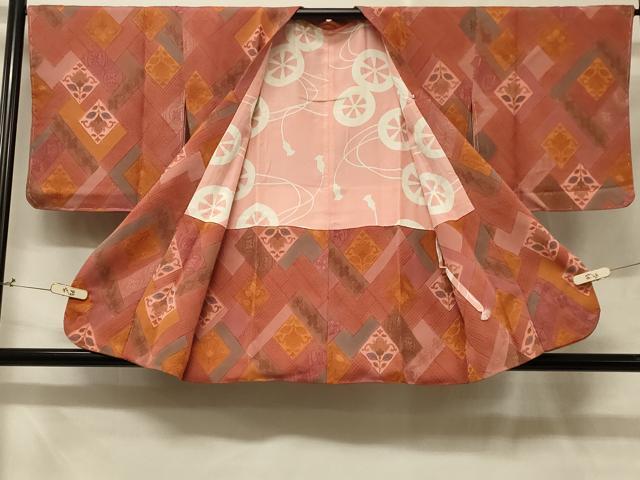 平和屋着物#道行コート 花菱文 正絹 逸品 未使用 CABD7623in