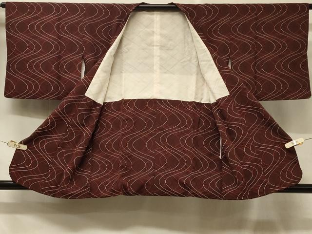 平和屋着物#道行コート 地紋起こし 流水文 正絹 逸品 CABD7638in
