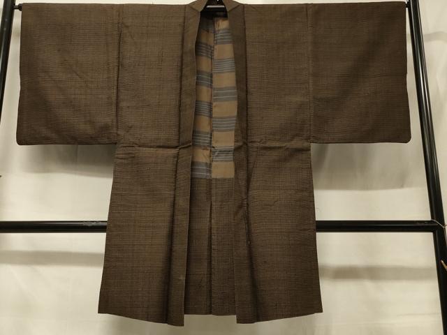 男性和服、着物 平和屋着物○極上 男性 色無地 アンサンブル 長羽織