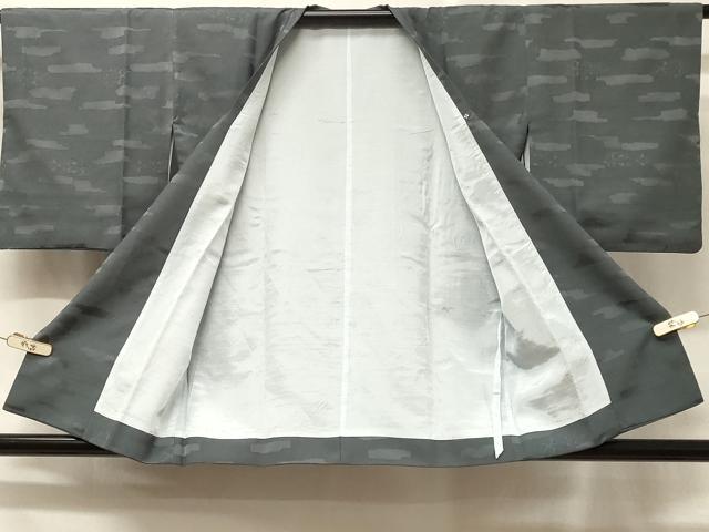 平和屋着物#道行コート 霞地紋 鉄御納戸色 ショール付き 正絹 逸品 CABD7664in