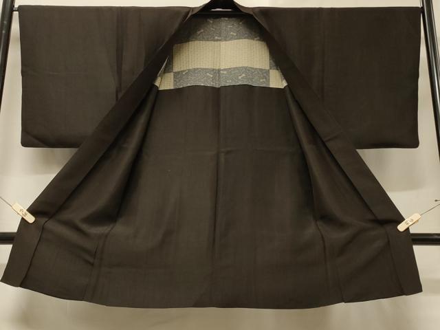 平和屋着物#男性 長羽織 赤墨色 正絹 逸品 CABD7714in