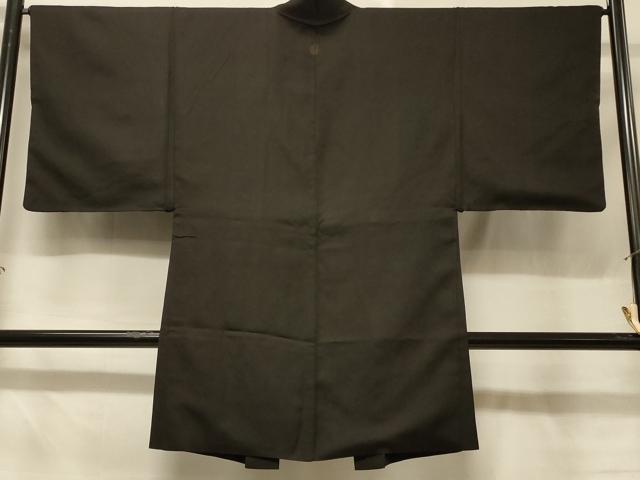 平和屋着物#男性 羽織 紬地 赤墨色 正絹 逸品 CABD7730in