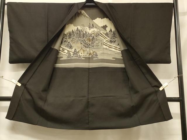 平和屋着物#男性 羽織 紬地 赤墨色 正絹 逸品 CABD7730in