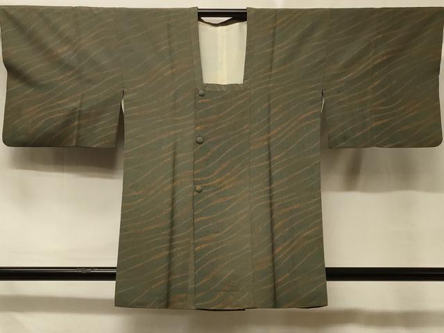 平和屋着物#道行コート よろけ斜縞 正絹 逸品 CABD7750in