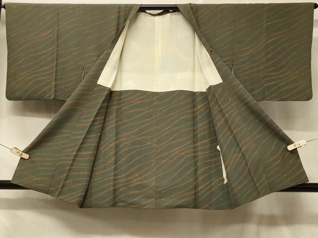 平和屋着物#道行コート よろけ斜縞 正絹 逸品 CABD7750in