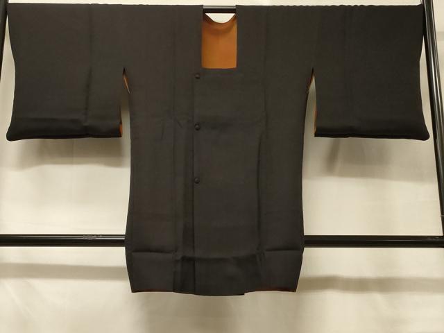 平和屋着物#染色作家 斉藤三才 道行コート リバーシブル 斜線文 暈し染め 黒地 反端付き 正絹 逸品 CABD7786in