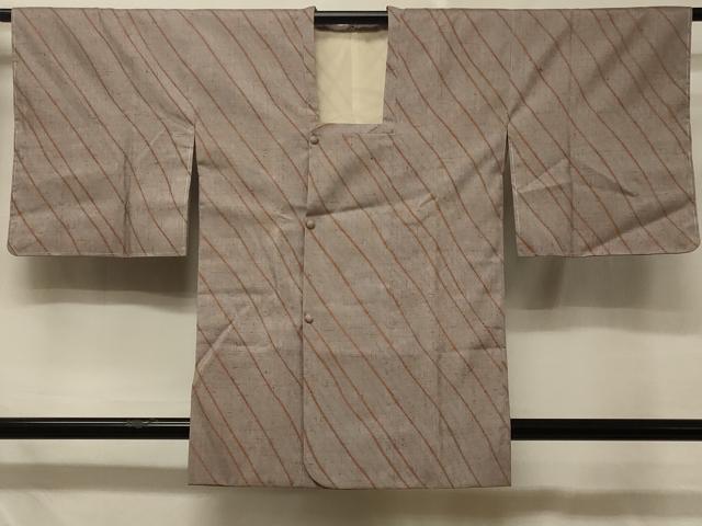 平和屋着物#道行コート 紬地 斜線文 正絹 逸品 未使用 CABD7850in