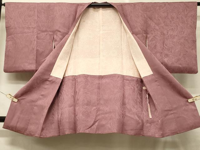 平和屋着物#道行コート 墨流し地紋 退紅色 正絹 逸品 CABD7861in