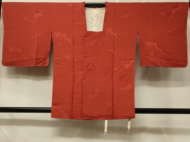 平和屋着物#道行コート 正倉院花地紋 弁柄色 正絹 逸品 未使用 CABD7864in