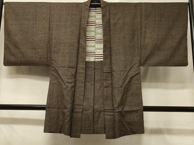平和屋着物#男性 本場大島紬 長羽織 幾何学文様 正絹 逸品 CABD7884in