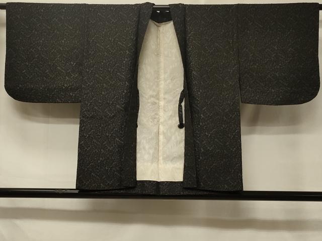 平和屋着物#羽織 枝葉文 黒地 正絹 逸品 CABD7952in