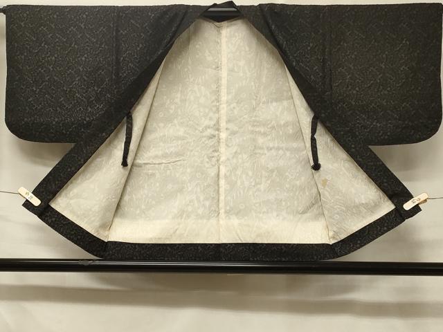 平和屋着物#羽織 枝葉文 黒地 正絹 逸品 CABD7952in