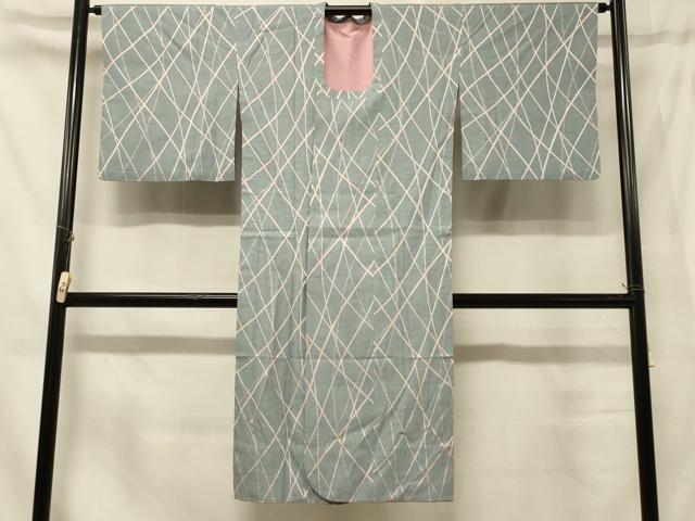 平和屋着物#道行コート 単衣 幾何学文様 高島屋扱い ロング丈 正絹 逸品 CABD7977in