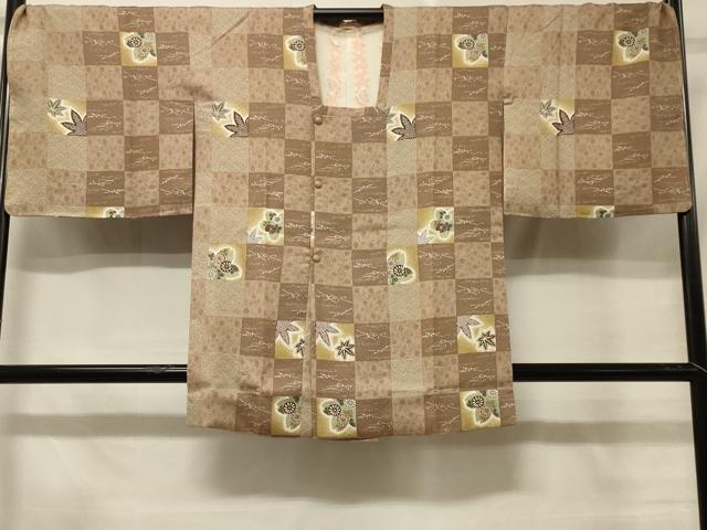 平和屋着物#道行コート 市松吉祥花文 暈し染め 正絹 逸品 未使用 CABD7978in