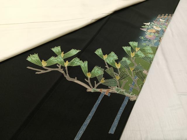 平和屋着物●本加賀友禅作家 魚津誠 黒留袖 乱菊 正絹 逸品 CABD8001vp