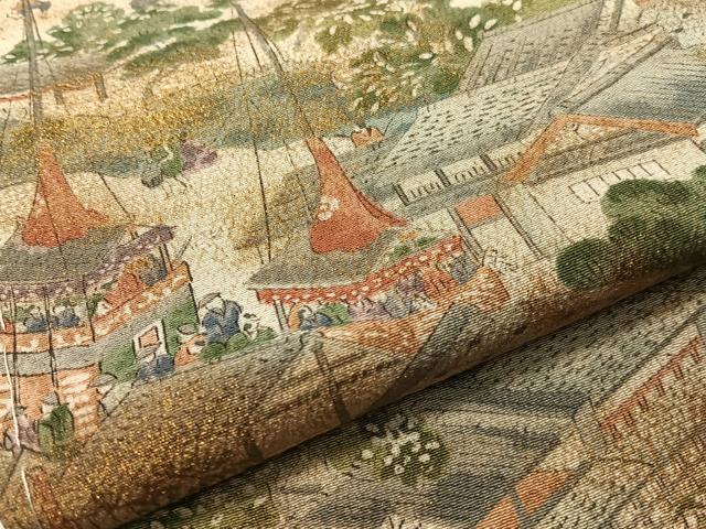 平和屋着物●訪問着 作家物 手描き 祇園祭 金彩 鬼しぼ縮緬 正絹 逸品 未使用 CABD8004vp
