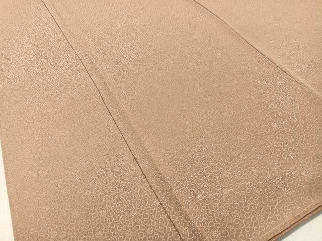 平和屋着物●上質な色無地 作家物 菊唐草地紋 柴染色 正絹 逸品 未使用 CABD8016vp