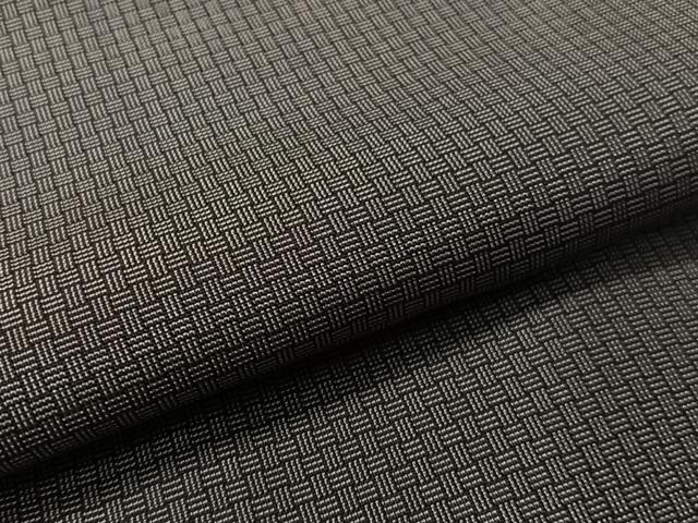 平和屋着物●男性 お召 アンサンブル 網代織 キングサイズ 正絹 逸品 CABD8028vp