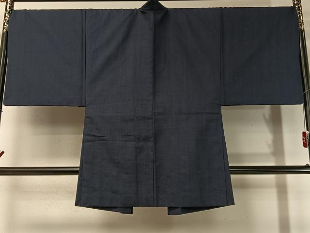 平和屋着物●男性 紬 羽織セット 雨縞 正絹 逸品 CABD8031vp