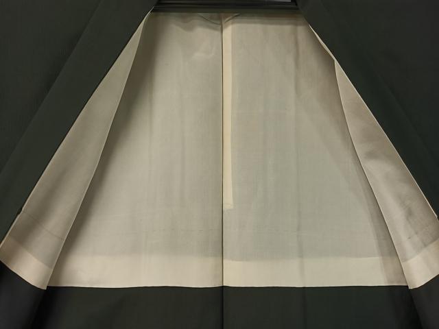 平和屋着物●男性 紬 アンサンブル 色無地 黒地 正絹 逸品 未使用 CABD8033vp