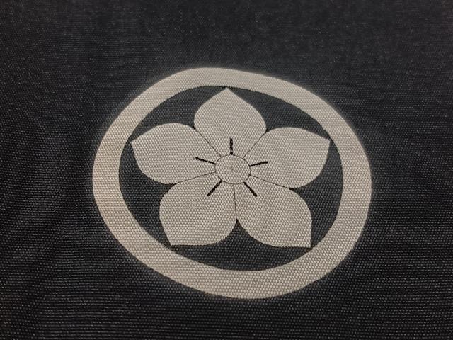 平和屋着物●男性 黒紋付・羽織セット 正絹 逸品 CABD8039vp