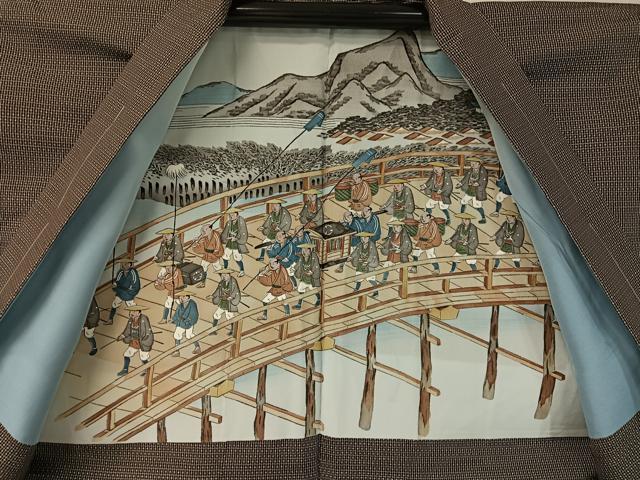 平和屋着物●男性 本場大島紬 アンサンブル 穂積タカ作 80亀甲 総詰め 証紙付き 正絹 逸品 未使用 CABD8042vp