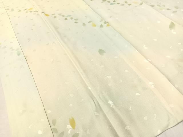 平和屋着物●長襦袢 無双仕立て 舞桜 暈し染め 正絹 逸品 未使用 CABD8060vp