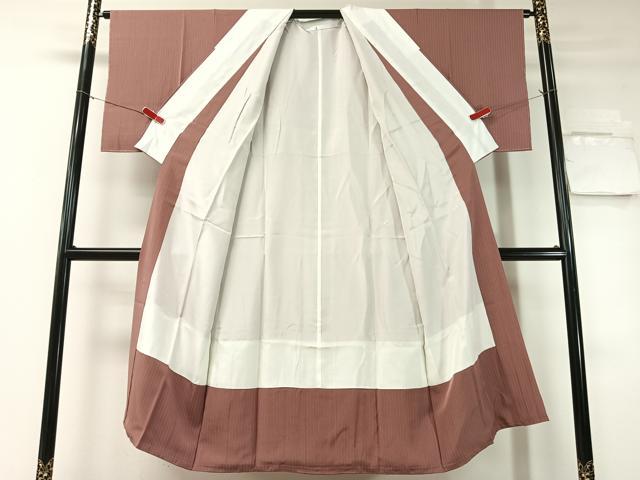 平和屋着物●長襦袢 袷 縞 広衿仕立て 正絹 逸品 未使用 CABD8061vp