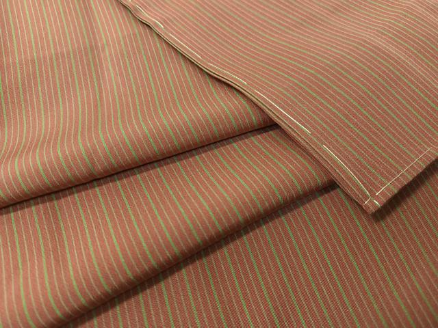 平和屋着物●長襦袢 袷 縞 広衿仕立て 正絹 逸品 未使用 CABD8061vp